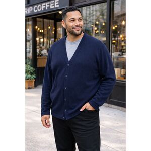 Dockers Golf Men’s XXL Black V-Neck Button Knit Sweater